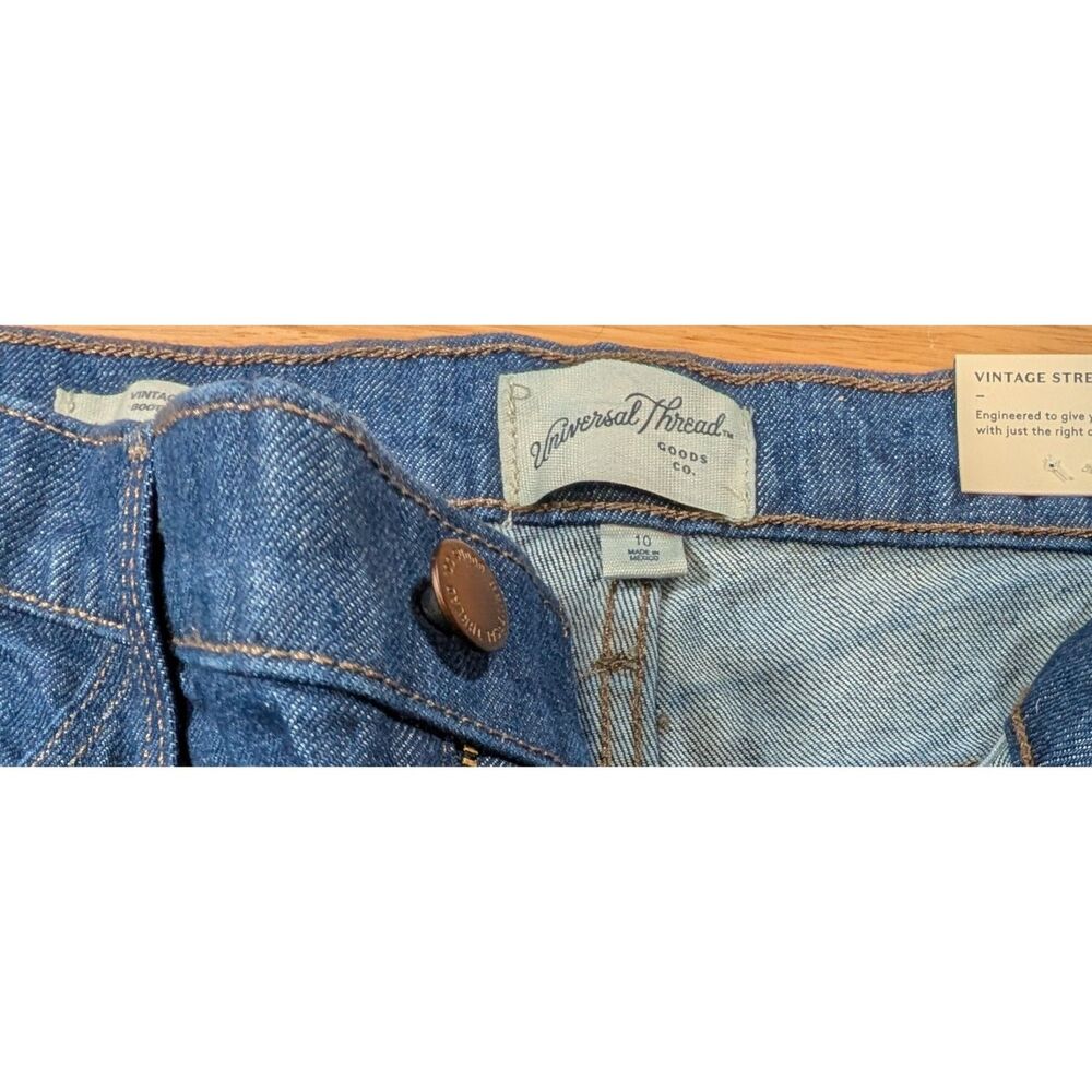 2 Universal Thread Vintage Bootcut Jeans Womens 10 Dark Wash High Rise Stretch - Picture 4 of 11